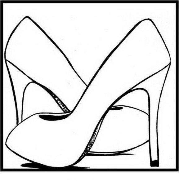 Туфли на шпильке раскраска