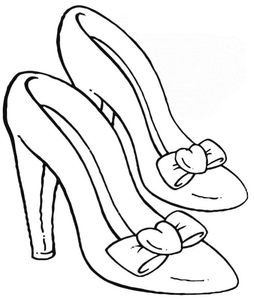 Туфли раскраска для детей