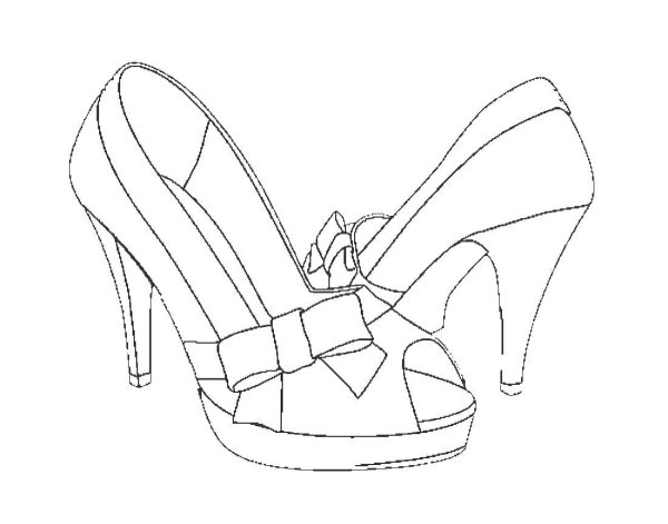 Туфли раскраска для детей