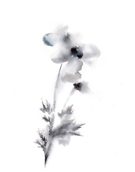 Ветки деревьев тушью