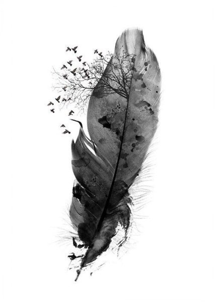 Черно белая акварель