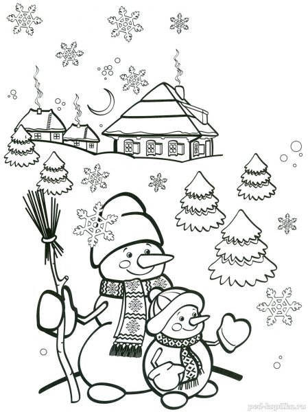 Зимние раскраски для детей