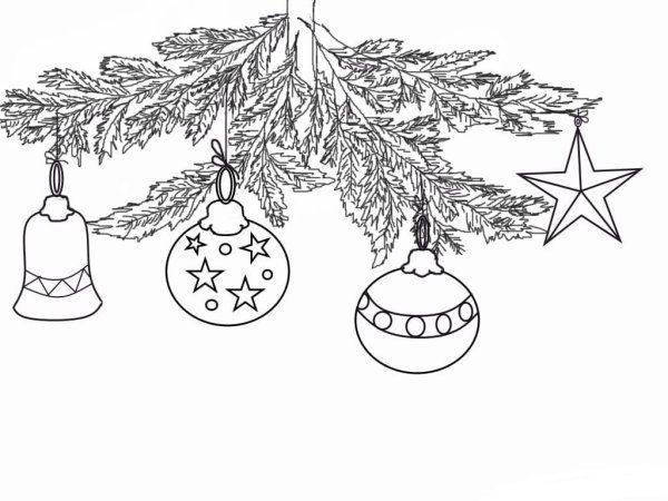 Новогодние украшения раскраска