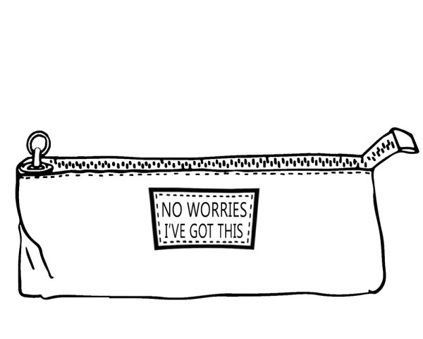 Пенал школьный черно белый