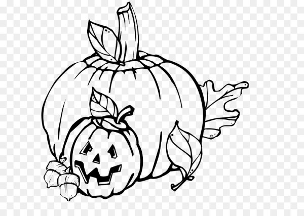 Тыква иллюстрация черно белая
