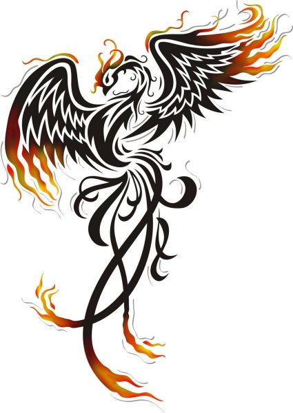 Тату Феникс трайбл