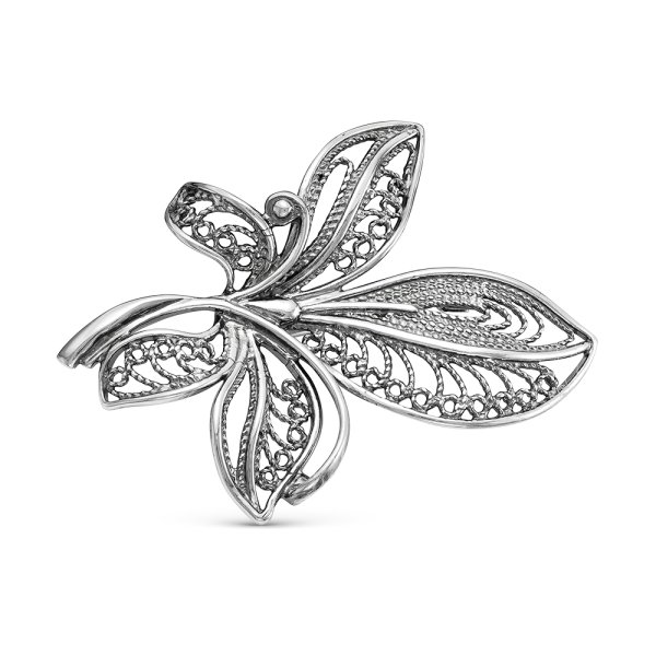 Броши красная Пресня серебро