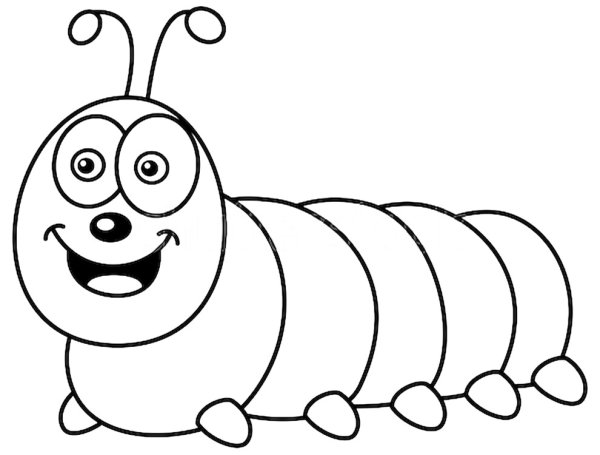 Силуэт гусеницы для детей