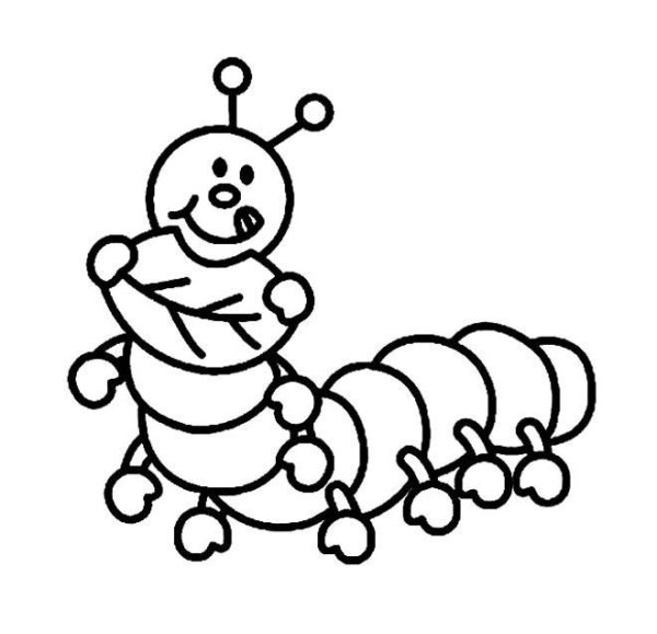 Гусеница раскраска