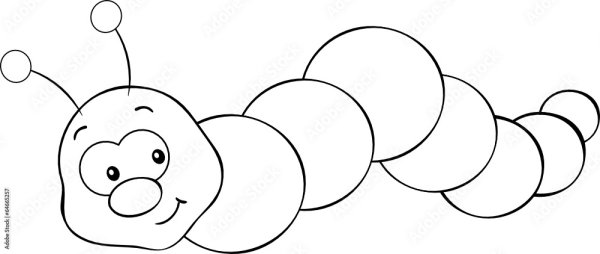 Раскраска гусеница для малышей
