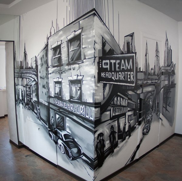 Граффити на стене в квартире