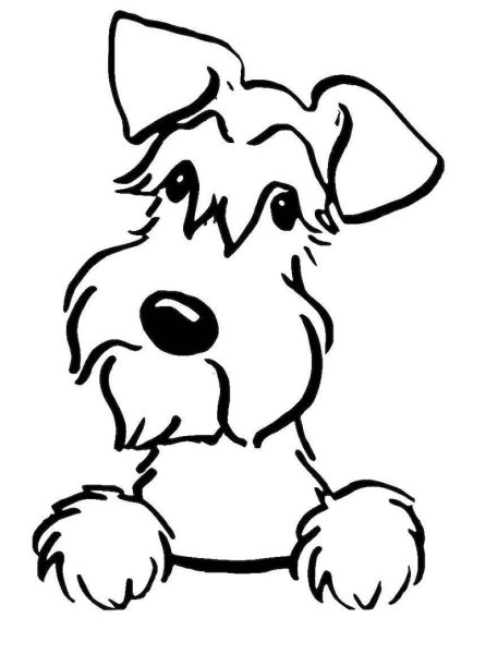 Собака трафарет для детей