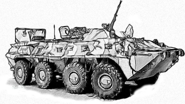 БТР-80 бронетранспортёр рисунок