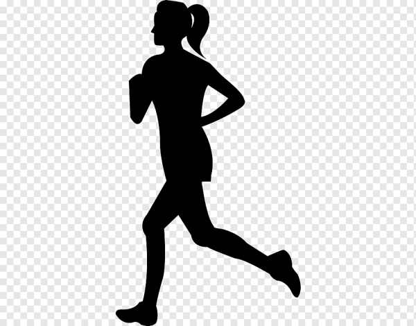 Женщина бежит силуэт