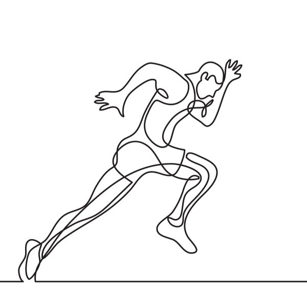 Силуэт спортсмен одной линией