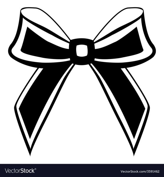 Бант черно белый