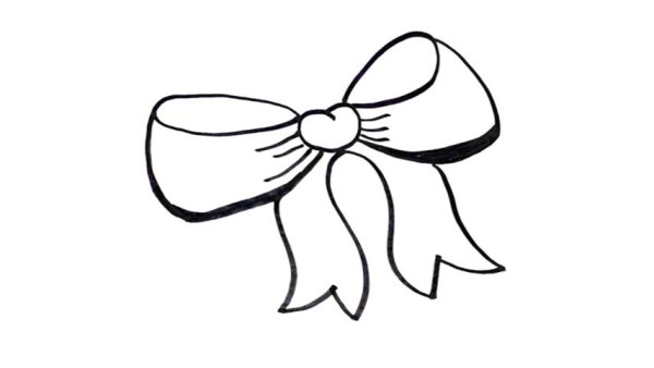 Бант карандашом для срисовки