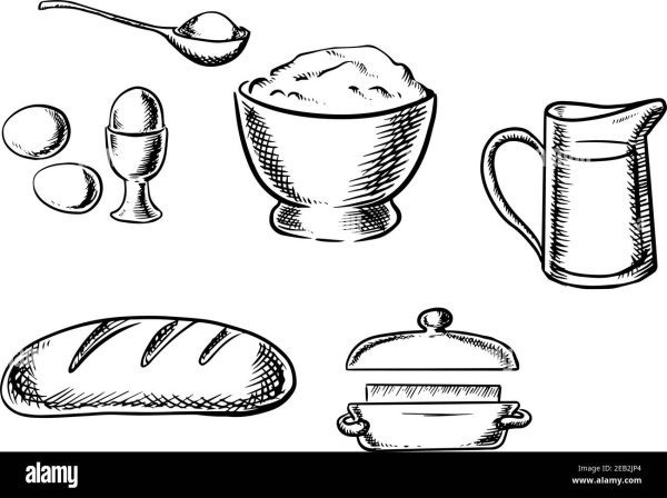 Раскраска Ингредиенты для пирога