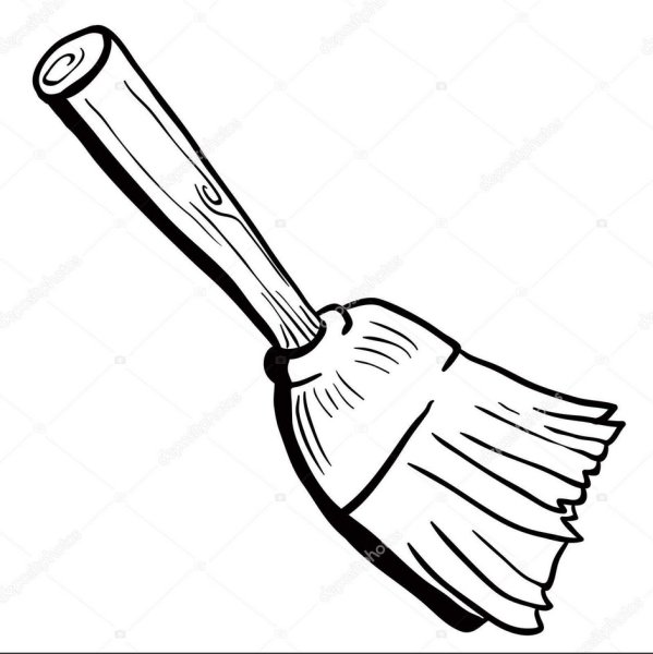 Веник раскраска для детей