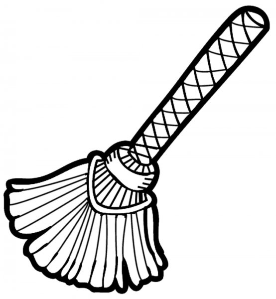 Веник раскраска для детей