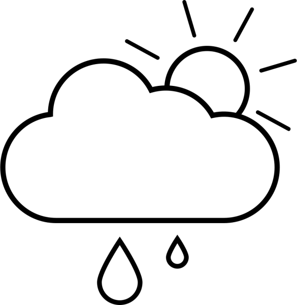 Солнышко и тучка раскраска