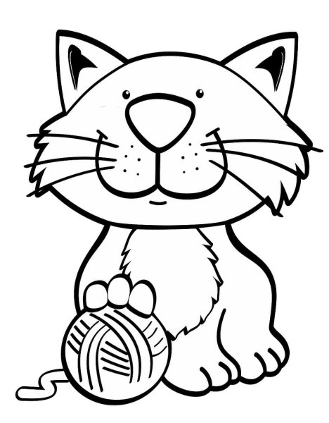 Кот раскраска для детей
