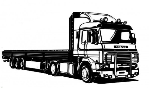 Грузовик черно белый