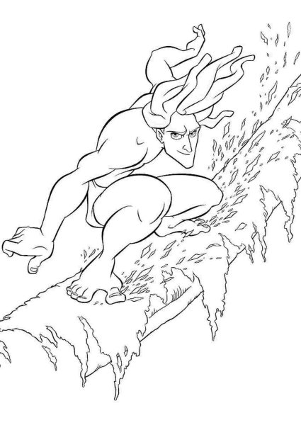 Раскраска из мультфильма тарзан