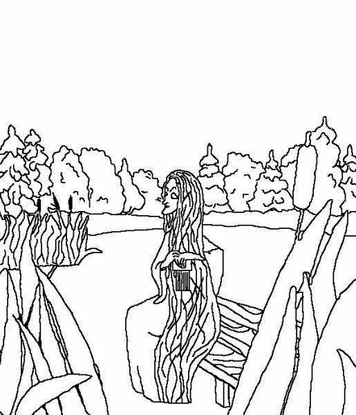 Портрет бабы яги карандашом