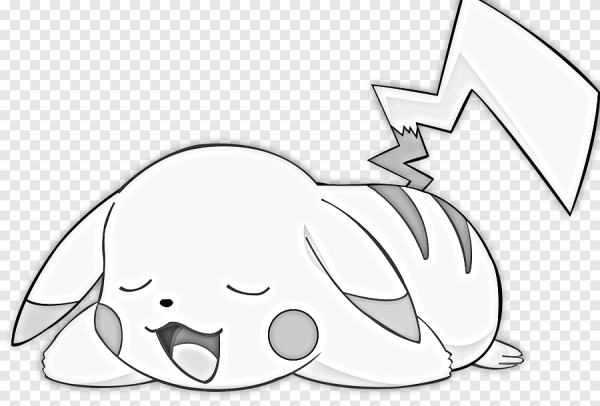 Спящий Пикачу раскраска