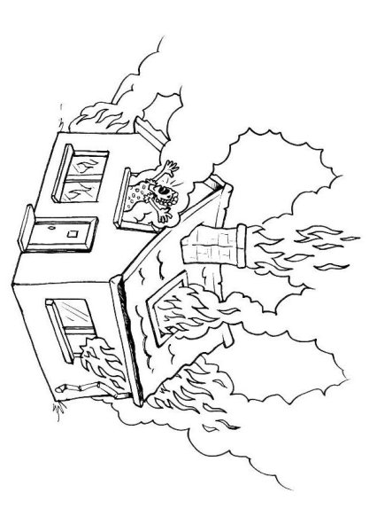 Раскраска пожар