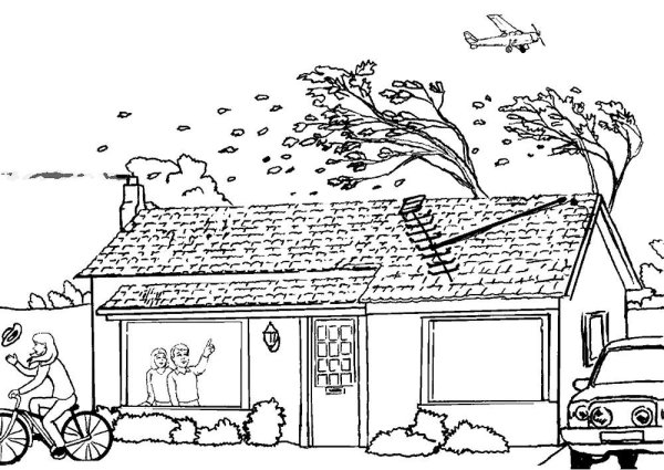 Стихийные бедствия раскраска