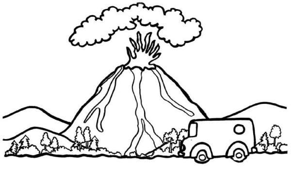 Вулкан раскраска