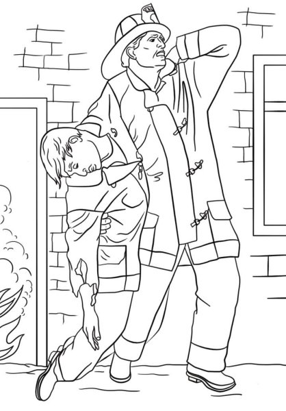 Раскраски предметы для Пожарников