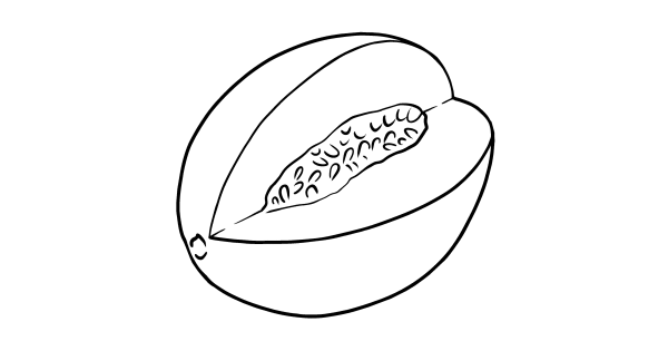 Раскраска фрукты дыня