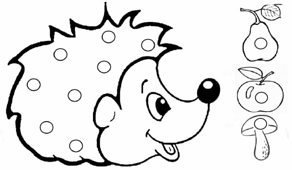 Раскраска Ежик в осеннем лесу