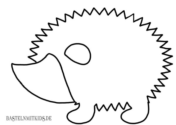 Ежик трафарет для аппликации