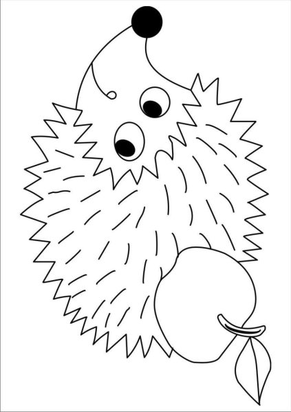 Трафарет ежика для рисования