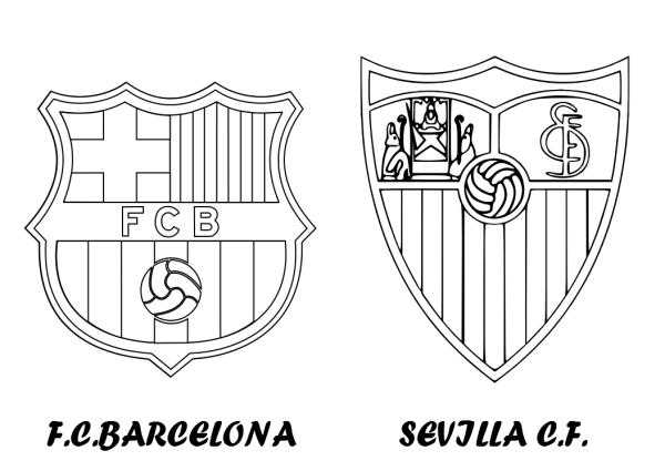 Раскраска Барселона футбольный клуб