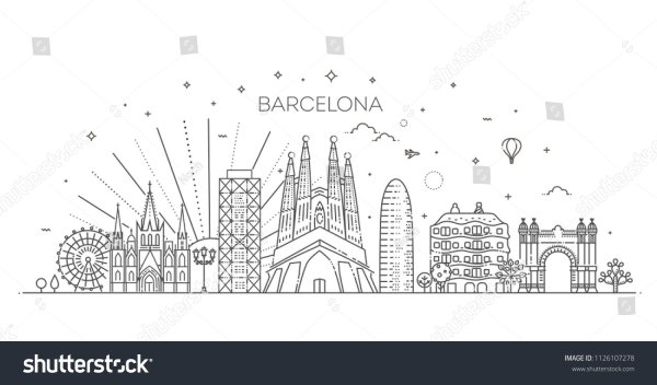 Барселона панорама вектор