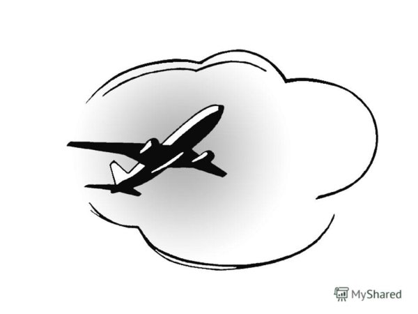 Силуэт летящего самолета