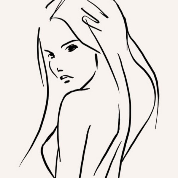 Контур девушки рисунок