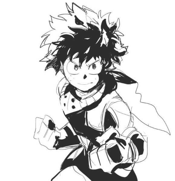 Моя геройская Академия Мидория чоно белая