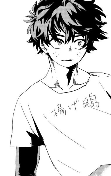 Мидория Изуку черно белый