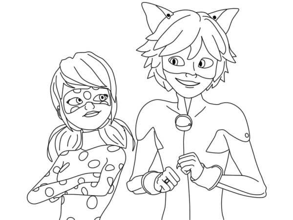 Разукрашка леди баг и СУПЕРКОТ