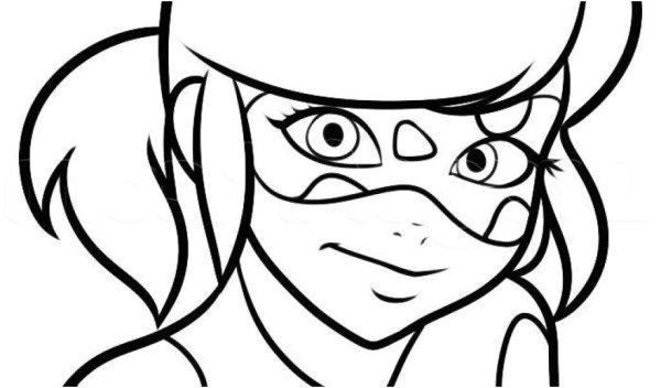 Раскраска лицо леди баг