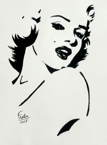 Портрет Мэрилин Монро силуэт