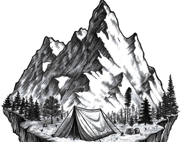 Горы рисунок