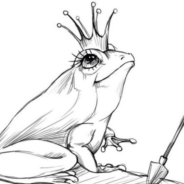 Раскраска к сказке Царевна лягушка карандашом