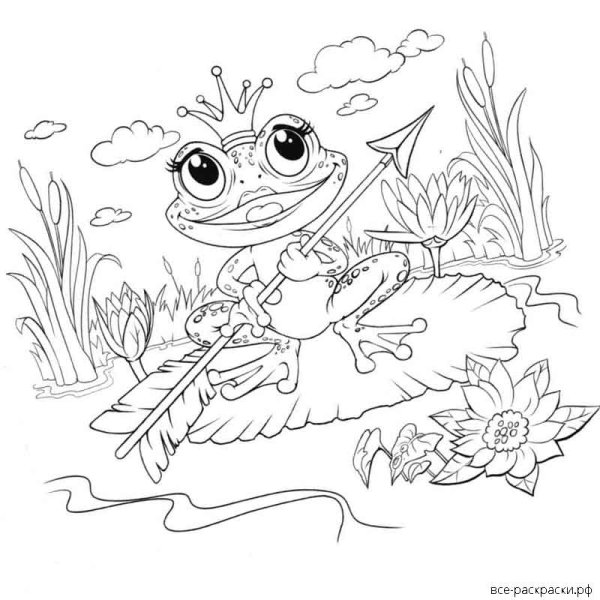 Царевна лягушка рисунок раскраска